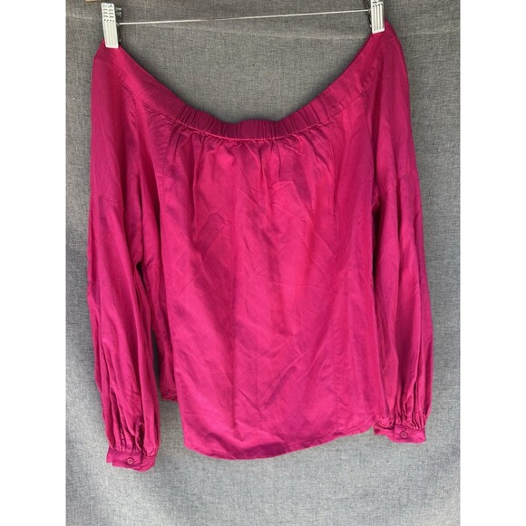 NWT ANTHROPOLOGIE FLOREAT pink off shoulder blouse size 6p - Picture 2 of 10